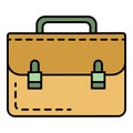 Leather hand bag icon color outline vector Royalty Free Stock Photo