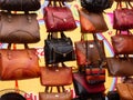 Leather handbags for women.
