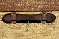 Leather handle on an old suitcase Royalty Free Stock Photo