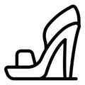 Leather high heels icon outline vector. Fashion designer ladylike pair shoes Royalty Free Stock Photo