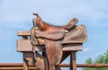 Leather horse saddle