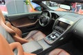 Leather interior of a convertible Jaguar sports car Royalty Free Stock Photo