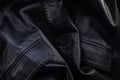 leather jacket closeup pocket and button