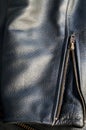 Leather jacket sleeve detail with zipper