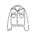 Leather jacket vector, icon, sketch jacket, vector sketch on a white background