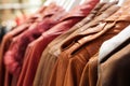 Leather jackets on display for sale Royalty Free Stock Photo