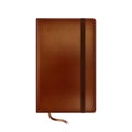 leather journal notebook 3d realistic vector