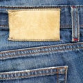 Leather label on jeans