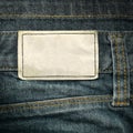 Leather label on jeans