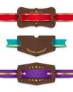 Leather labels with ribbon