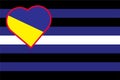 Leather, latex and BDSM pride flag. Heart on the flag of the community with the colors of the flag of Ukraine. Illustration