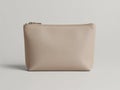 Leather-Like Pouch Mockup with Debossed Logo on Neutral Background Royalty Free Stock Photo