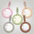 Leather luggage tags labels. Royalty Free Stock Photo