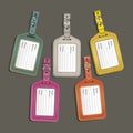 Leather luggage tags labels. Royalty Free Stock Photo