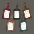 Leather luggage tags labels. Royalty Free Stock Photo