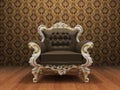 Leather Luxurious armchair in old styled interior Royalty Free Stock Photo