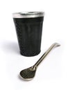 Leather Mate Cup and Straw Royalty Free Stock Photo