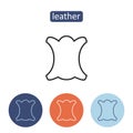 Leather material outline icons set.