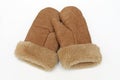 Leather Mittens Lambswool Royalty Free Stock Photo