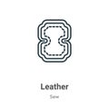 Leather outline vector icon. Thin line black leather icon, flat vector simple element illustration from editable sew concept Royalty Free Stock Photo