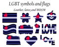 Leather Pride Flag. Symbol for leather fetishists, practitioners of sadomasochism, BDSM or related practices.