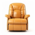 High Quality Orange Leather Recliner On White Background