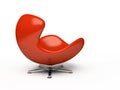 Leather red armchair (side view) Royalty Free Stock Photo