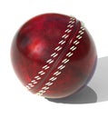 Leather red cricket ball 3d render illustration Royalty Free Stock Photo