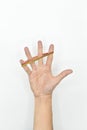 Leather ring exercise for hand muscle strength. Fingers rehabilitation Royalty Free Stock Photo