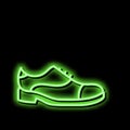 leather shoe care neon glow icon illustration