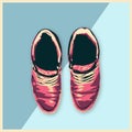 Leather Shoes Sneakers Fashion man footwear flat design illustration