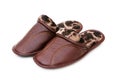 Leather slippers isolated Royalty Free Stock Photo
