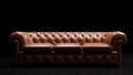 Leather sofa, couch on black. Vintage luxury concept