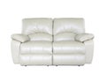 Leather sofa cream isolated white background Royalty Free Stock Photo