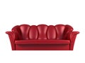 Leather sofa on white background