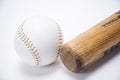 leather soft-ball and bat Royalty Free Stock Photo