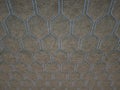 Leather stitched with blue hexagon or honecomb grey texture Royalty Free Stock Photo