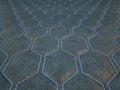 Leather stitched with blue hexagon or honecomb grey texture Royalty Free Stock Photo
