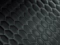 Leather stitched hexagon or honecomb black shiny texture