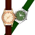 Leather strap watch. Royalty Free Stock Photo