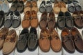 Leather and suede boat shoes Royalty Free Stock Photo