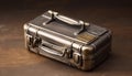 Leather suitcase with metal buckle, elegant travel generated by AI Royalty Free Stock Photo