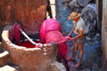 Leather tannery in Fez in Morocco