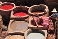 Leather tannery in Fez in Morocco