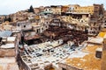 Leather Tannery in Fez, Morocco Royalty Free Stock Photo