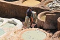 Leather tanning in Fez , Morocco