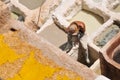 Leather tanning in Fez , Morocco Royalty Free Stock Photo