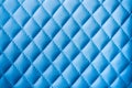 Leather texture background. The leather is blue stitched with thread