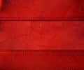 Leather Thread Seam Background, Red Stitched Clothing Texture