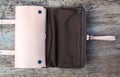 Leather toiletry bag Royalty Free Stock Photo